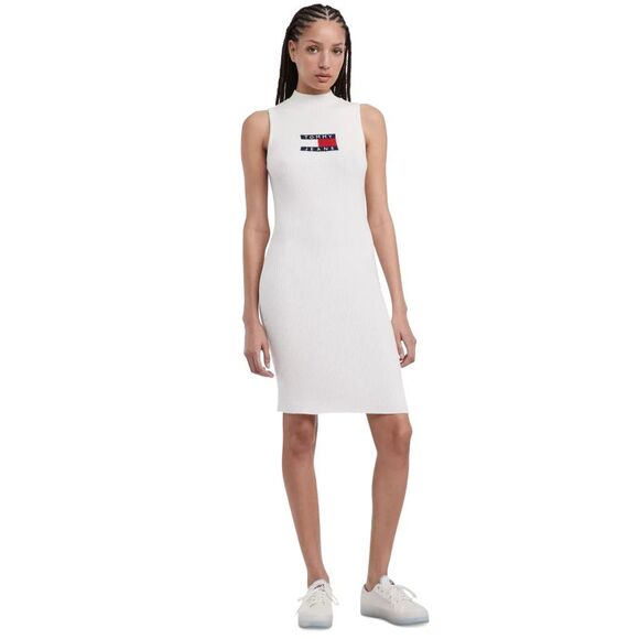 Tommy Jeans Women's Dress Sz S Logo Flag Sweater - Picture 1 of 6